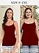 Women's Basic Solid Adjustable Spaghetti Strap Tank Top Stretch Camisole with Built-in Bra(L,Wine)