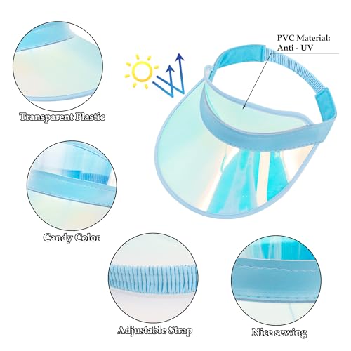 Image of Surkat Plastics Clear Sun Visors UV Protection Hat Cap Headwear Sunhat for Golf Tennis Beach Cycle