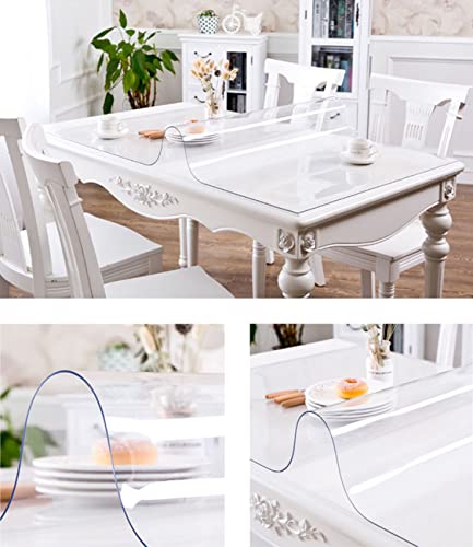 FANIVIN PVC Transparent Tablecloths Desk Table Mat Tablecovers Rectangle Square Table Covers Multifunction Thickness 1MM Waterproof Durable 80 * 120cm - Image 4
