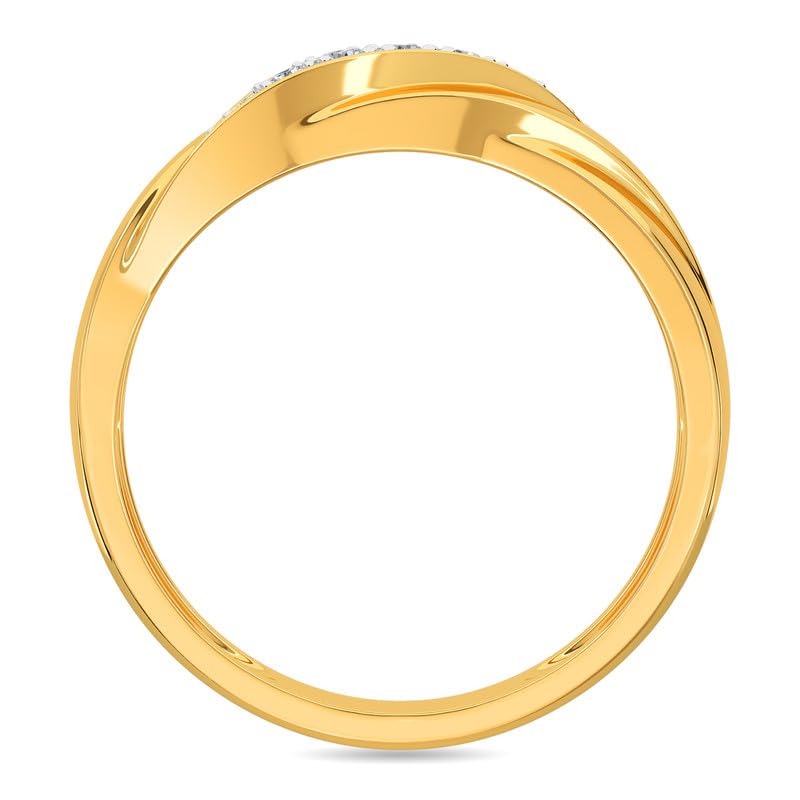 Image of KISNA 14k / 18k Real Gold & Diamond Ring | Diwali, Rakhi Rakshabandhan Gift for Brother, Husband | With Certificate of Authenticity & BIS-Hallmarked Gold Jewellery | Aiden Diamond Ring For Him