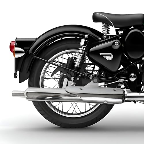 Image of Original Stock Silencer With Jaali For Royal Enfield Classic 350-500cc, Standard 350-500cc, Electra BS3 /BS4, Look and Sounding Same as Stock Silencer (CHROME, BS3 /4)