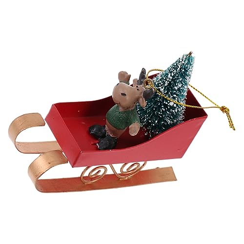 Traîneau à suspendre pour arbre de Noël et décoration de bureau festive