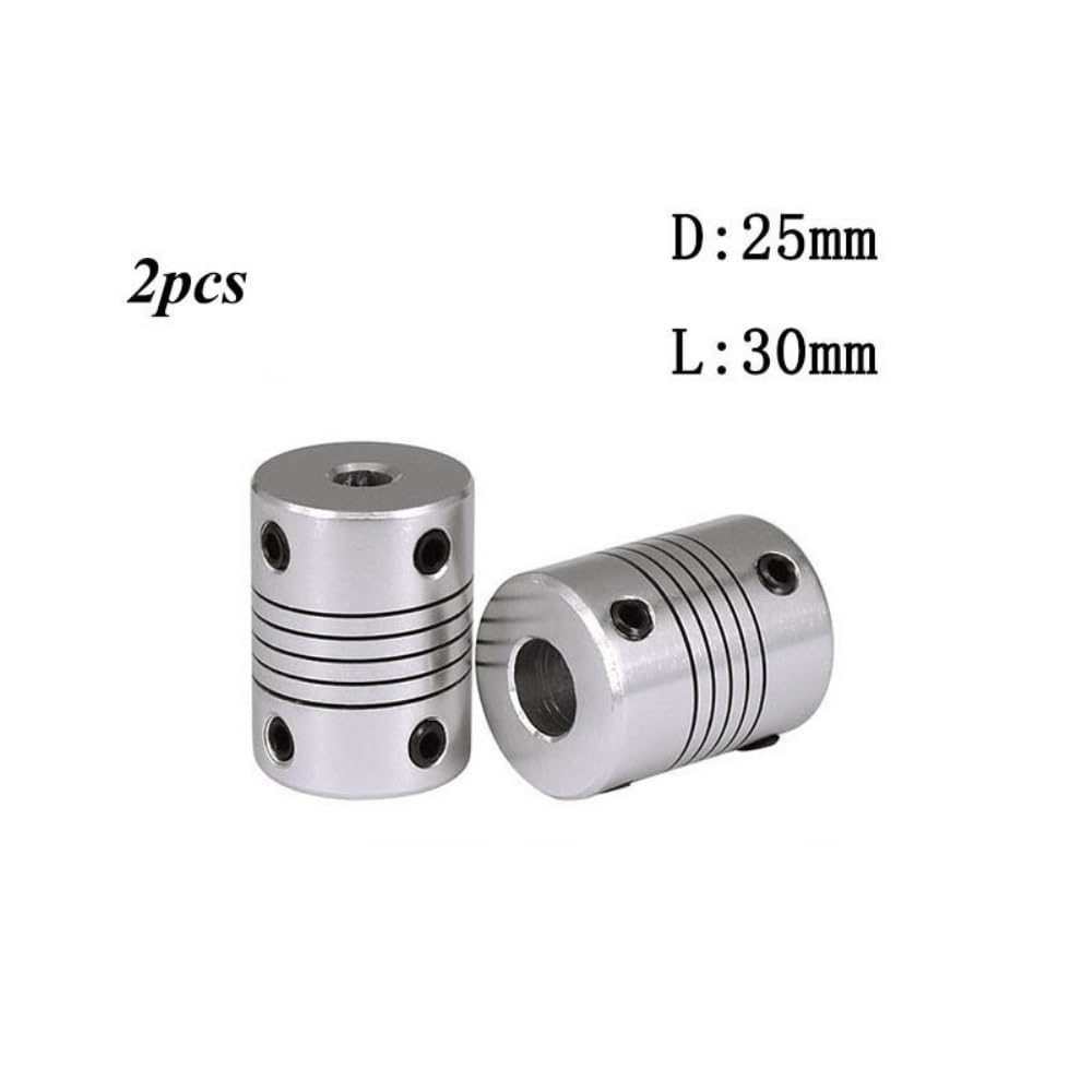 Aluminium-Pflaume Flexibel, 2er-Pack D25 L30 flexible Motorkupplungen 5-12,7 mm Bohrung for CNC-Schrittmotorwellen aus Aluminium(10mm x 12mm)