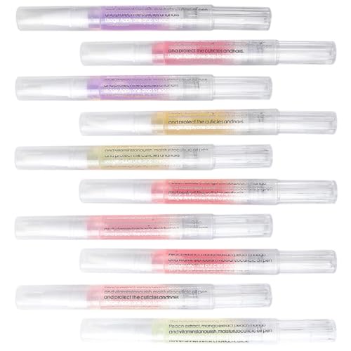 TOYZFRIENDY Bolígrafos Nutritivos para Cutículas 10 Piezas Aceite Transparente Reparador Hidratante para Uñas Fortalecedor y Suavizante Cuidado Portátil para Manicura y Uñas Saludables