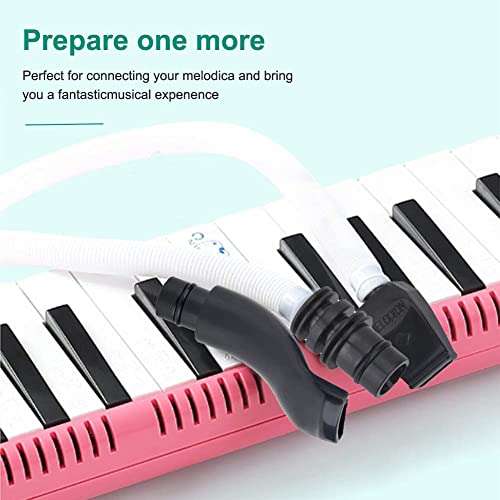 Tube Melodica Mouthpiece Flexible Plastic Tube With A Mouthpiece Mouthpieces Tube Set, Short Mouthpieces, Carrying Bag, Black, 2Pcs #TOP4