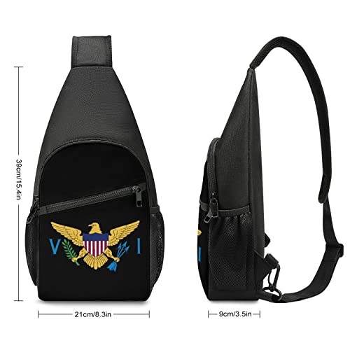 Virgin Islands Flag Printed Crossbody Bags Shoulder Backpack Chest Side Daypack for Travel Hiking2