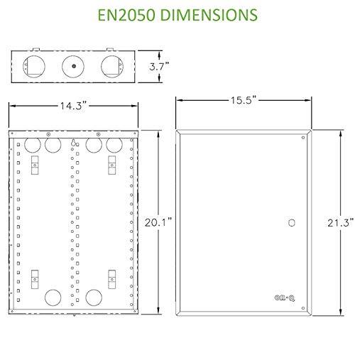 On-Q 20" Structured Media Enclosure with Hinged Cover Lock, Glossy White, Surface or Flush Mount by On-Q - Image 4