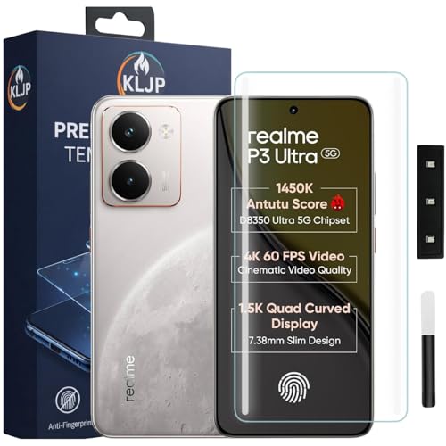 Image of Advanced HD+ UV Tempered Glass Screen Protector For Realme P3 Ultra 5G (Pack of 1) Full Adhesive UV Curved Screen Protector Case Friendly HD Clarity with installation kit