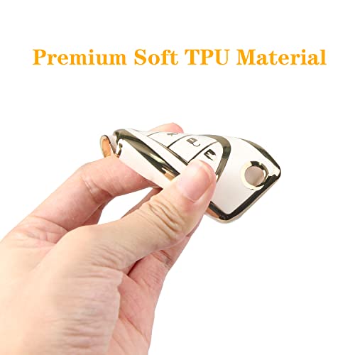 Mild East For Toyota Flip Key Fob Cover With Keychain, Soft Tpu 4 Button Car Key Shell Case For Avalon Camry Corolla Fortuner Highlander Levin Rav4 Sequoia Sienna Tacoma Tundra Yaris, White #TOP4