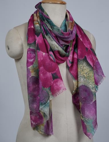 Image of VIC Cotton Modal Digital Print Scarf for Women | Digital Print Designer Stole | Soft Lightweight Luxury Wrap | Premium Cotton Modal Blend | 55 x 170 cm | VIC-SM-DP5517