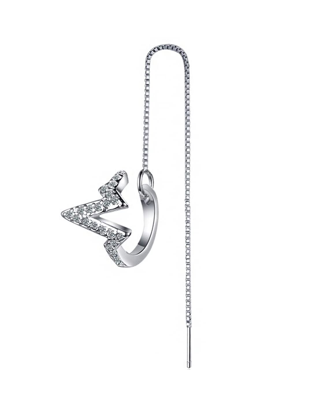 Yellow Chimes Earrings For Women Silver Tone Chain With Heartbeat Clip On Earcuffs For Women and Girls (B0B8DFWWSV) Amazon Price History, Amazon Price Tracker
