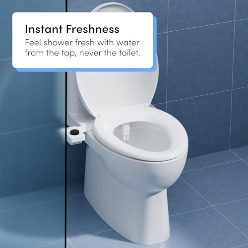 Image of TUSHY NEW Fresh Dual Nozzle Cool Water Bidet: Ultra Slim Toilet Seat Attachment with Luxury 2 in 1 Front & Rear, Self-Cleaning, 180º Clean, (DIY Install, 10 Minutes), Non-Electric, Matte Black Knob