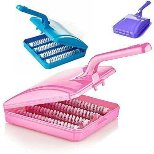 Carpet Roller Brush Plastic Cleaning Tools Handheld Carpet Roller Brush with Dust Crumb Collector 4Roller Carpet Brush & Dust Collector for Car Seats,Table Linen Pet Hair Brush(Pack of 1)-image-33