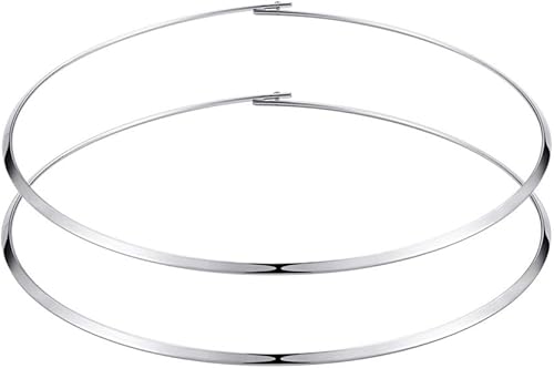 HooAMI - Gargantilla de acero inoxidable color plateado acero inoxidable Alambre plateado BETY120844 plateado, (2Pcs Silver), 2 unidades, oro