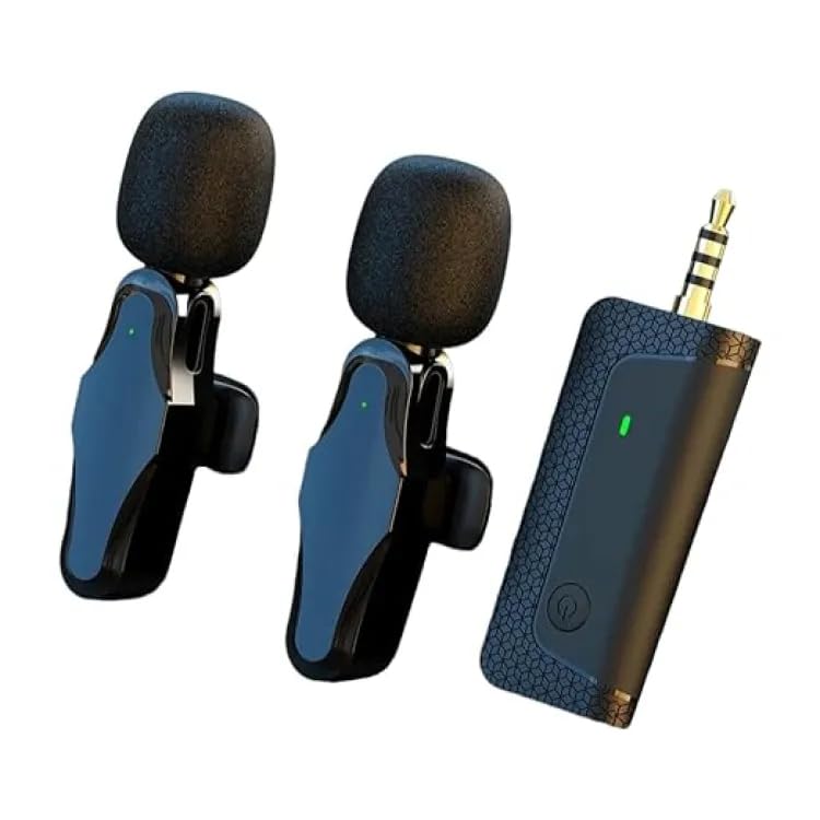 TheMohrim K35 Pro Wireless Mic Lavalier: Professional Micro Mini Microphone Set for Cameras, Smartphones, and Speakers (dual microphone)