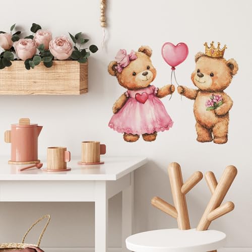 Vinilos decorativos de ositos con globo para pared infantil miniatura 5