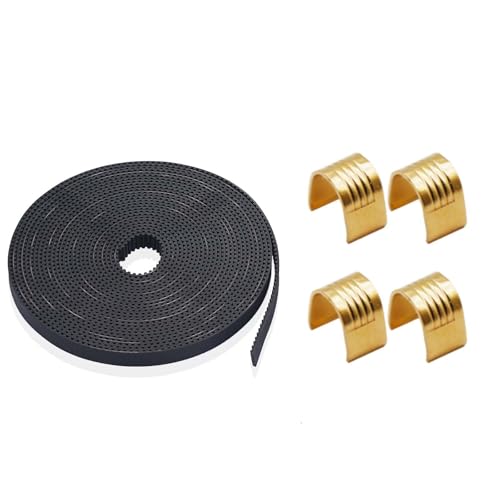 NIYATA GT2 Timing Belt 6 mm for 3D Printer, 5M GT2 Belt 6 mm Connector, with 4 Fixed Clamps, Smooth Transmission, Wear-R
