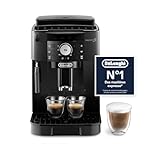 De’Longhi Magnifica S - Perfetto Machine à Café Automatique avec Mousseur à Lait Manuel, Machine à Espresso et Cappuccino, Panneau de Commande avec Boutons, Noir (ECAM11.112.B)