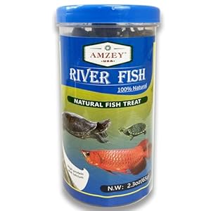 Amzey 2.3 oz Dried River Fish – Natural Food for Turtles, Terrapins, Reptiles and Large Tropical Fish