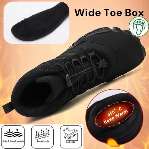 Barefoot Winter Boots - Waterproof Minimalist Hiking Boots for Snow | Wide Toe Box & Zero-Drop Sole | Non-Slip Ice Traction | Ethical Wool Lining - Unisex4