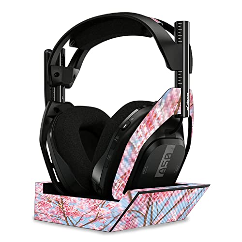 Image of MightySkins Carbon Fiber Skin Compatible with Astro A50 Wireless Headphones + Base Station (Gen 4) - Cherry On Sky | Protective, Durable Textured Carbon Fiber Finish | Easy to Apply | Made in The USA
