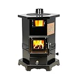 LLZJDDPLY Stufa a Pellet Esagonale, Stufa a Legna Ventilata, Legna/Carbone/Pellet, Adatta ...