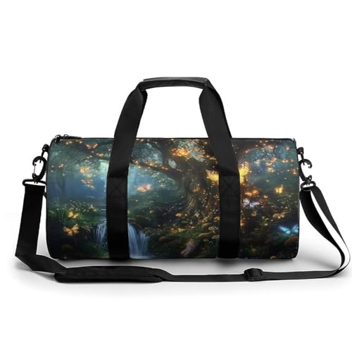 Forests Fairy Magical Tree Sports Gym Bag Travel Duffel Workout Bag with Adjustable Strap