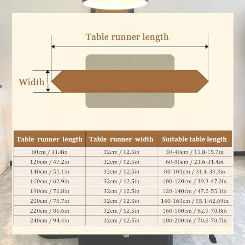 Chemin de table imperméable en coton lin papillon imprimé marron 160cm - 3