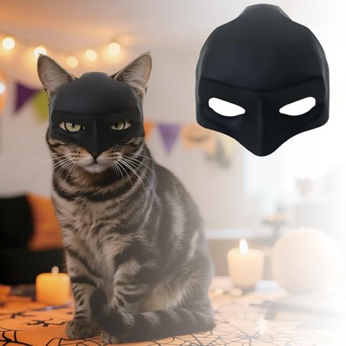 Lixeszt Cat Bat Mask Cat Halloween Costume Accessory Black Soft Material PartyPhotographyFun Pet Roleplay Costume (Medium)