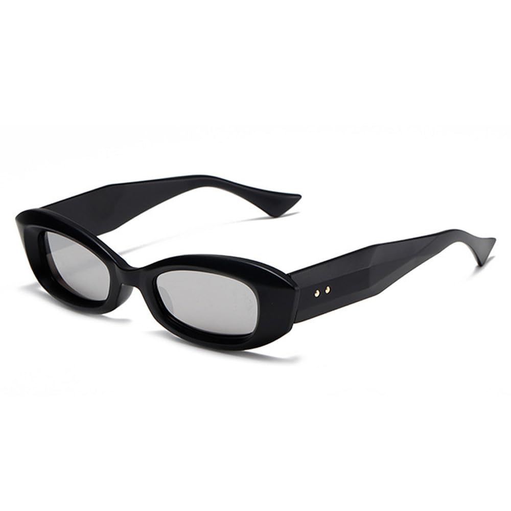 Retro Małe Kocie Oko Wielokątne Okulary Przeciwsłoneczne Damskie Modne Gradientowe Lustrzane Odcienie UV400 Męskie Nity Okulary Przeciwsłoneczne