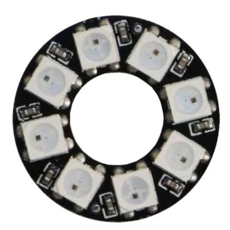 WS2812B RGB Full Colour LED Ring Modules, DC 5V, Black/White PCB