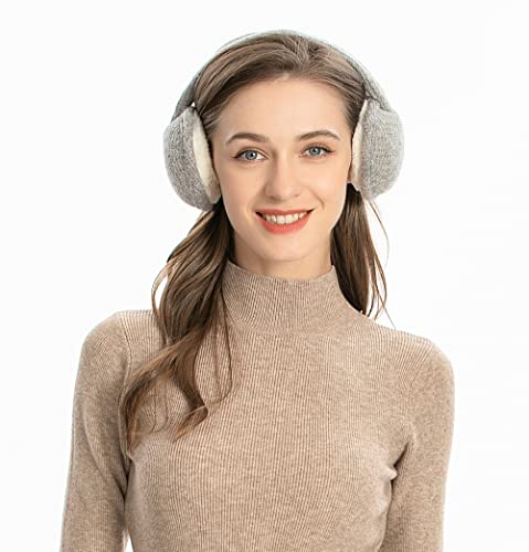 Zlyc Womens Girls Winter Warm Adjustble Knitted Ear Warmers Foldable Earmuffs, Gray Grey #TOP3