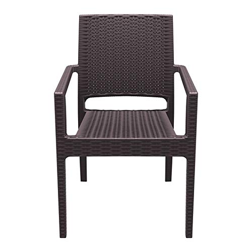 Compamia Ibiza Resin Wickerlook Patio Dining Arm Chair In Brown (Set Of 2) #TOP7