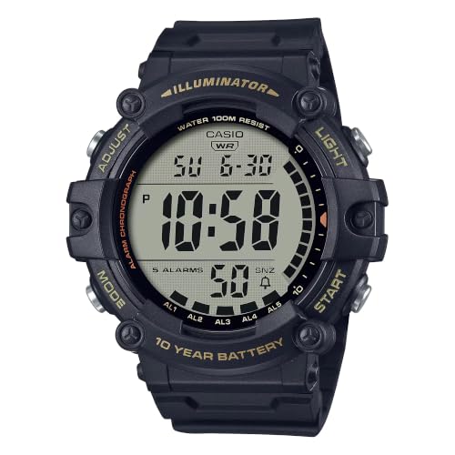 Image of Casio Illuminator AE1500WH Series | 10-Year Battery | LED Backlight | 5-Alarms | 1 /100 Sec Stopwatch | Men's Digital Watch