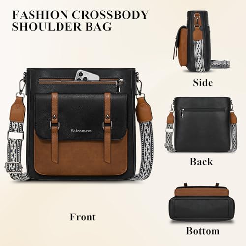 RAINSMORE Crossbody Bag for Women, Waterproof Leather Crossbody Purses Women's Handbags Shoulder Bag, Crossbody Travel Purse4
