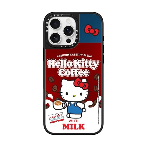 CASETiFY MagSafe Ή~[ iPhone 16 Pro MaxP[X [ː / 1.5m̗NA / Hello Kitty Co-Lab] - Vo[ (ubNop[) - Hello Kitty Coffee 