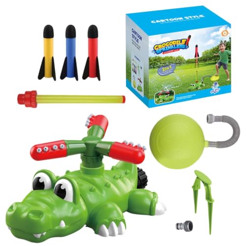 Aspersor de cohetes acuático para niños juego de verano en jardín