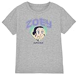 KPOP Demon Hunters - Huntrix Zoey Collegic Kids T Shirt, Heather Grey, 7-8