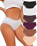 ALL OF ME Lot de 6 sous-vêtements en Coton Caleçons Femmes Slip Brésilien Dentelle Coton C...