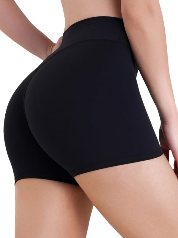 Sunzel Sustainable Butt Lifting Biker Shorts Women, High Waist No Front Seam Tummy Control Booty Scrunch Workout Yoga Shorts - Image 5