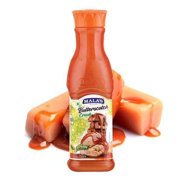 EXCEL ENTERPRISES MALAS BUTTERSCOTCH CRUSH 750ML | FRUIT SYRUP CONCENTRATE FOR MOCKTAILS, MILKSHAKES, DESSERTS & BEVERAGES |Pack of 1-image-5