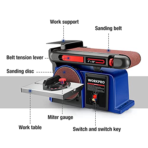 WORKPRO 4 x 36 Belt and Disc Sander