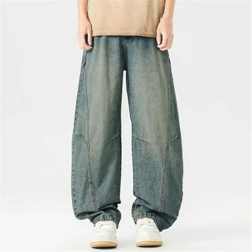 Men's Casual Denim Trousers Y2k Streetwear Unisex Straight Wide Leg Jeans Pants High Street2