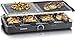 SEVERIN Raclette con piedra natural y placa de parrilla, grill con parrilla antiadherente y 8 sartenes, parrilla eléctrica para 8 personas, máx. 1400 W, negro, RG 2371