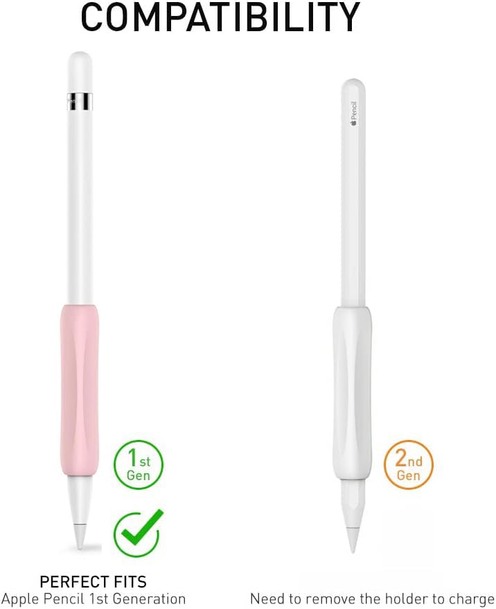 Mizi [6 Pack] Apple Pencil Silicone Comfort Grip Holder Compatible with Apple Pencil Pro (2024), USB-C (2023), 2nd & 1st Generation - (White, Pink, Green, Purple, Red, Black)