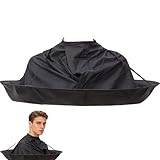 Qnvyw Friseurumhang, Schwarzer Friseurumhang für professionelle Haar- und Bartpflege mit weichem Material und sicherer Passform, Ideal für Friseursalons und private Nutzung, Schwarzer Friseur