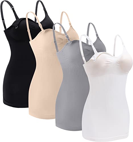 Image of TOUCH LOOM Nursing Tank Tops Maternity Tank Tops Built in Bra for Breastfeeding with Adjustable Straps for Womens