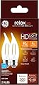 GE Lighting Relax LED Decorative Light Bulb, 4 Watt (40 Watt Equivalent) Soft White, Medium Base, Dimmable (1 Pack)