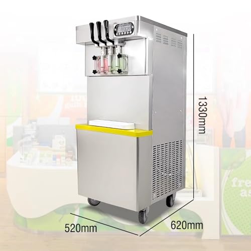 Hhaoran-9868 Eismaschine Transparenter Körper, vertikale kommerzielle Eismaschine, Milchtee-Shop, spezielle 3-Farben-Soft-Sweet-Cone-Eismaschine Tisch-Eismaschine, lustiges Küchengerät – Bild 3