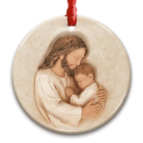 CHOANG Baby Memorial Ornament - Infant Loss Remembrance Christmas Ornaments - Miscarriage Gift for Mother & Father - Jesus Hug Baby in Heaven Sympathy Keepsake